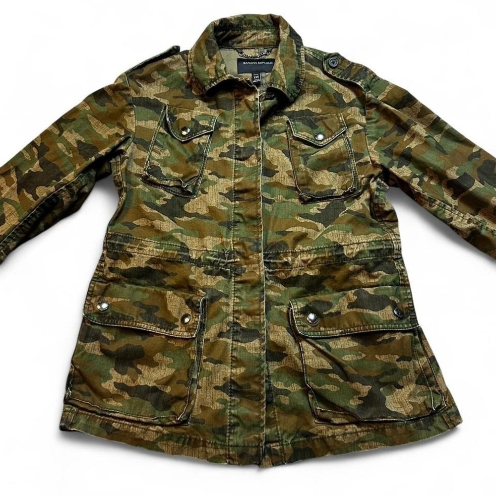 Banana Republic camouflage military field gorpcore punk grunge jacket size‎ XXS